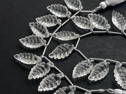 Crystal Leaf Carving Beads