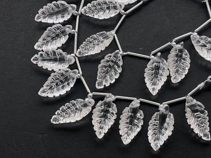Crystal Leaf Carving Beads