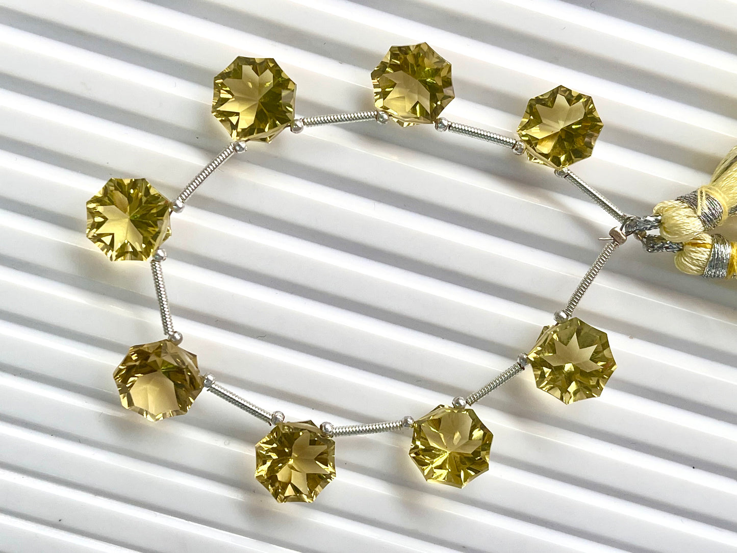OLIVE QUARTZ Octagon Star Diamond Cut Beads, 11x11mm, Olive quartz gemstone beads, Beadsforyourjewellery