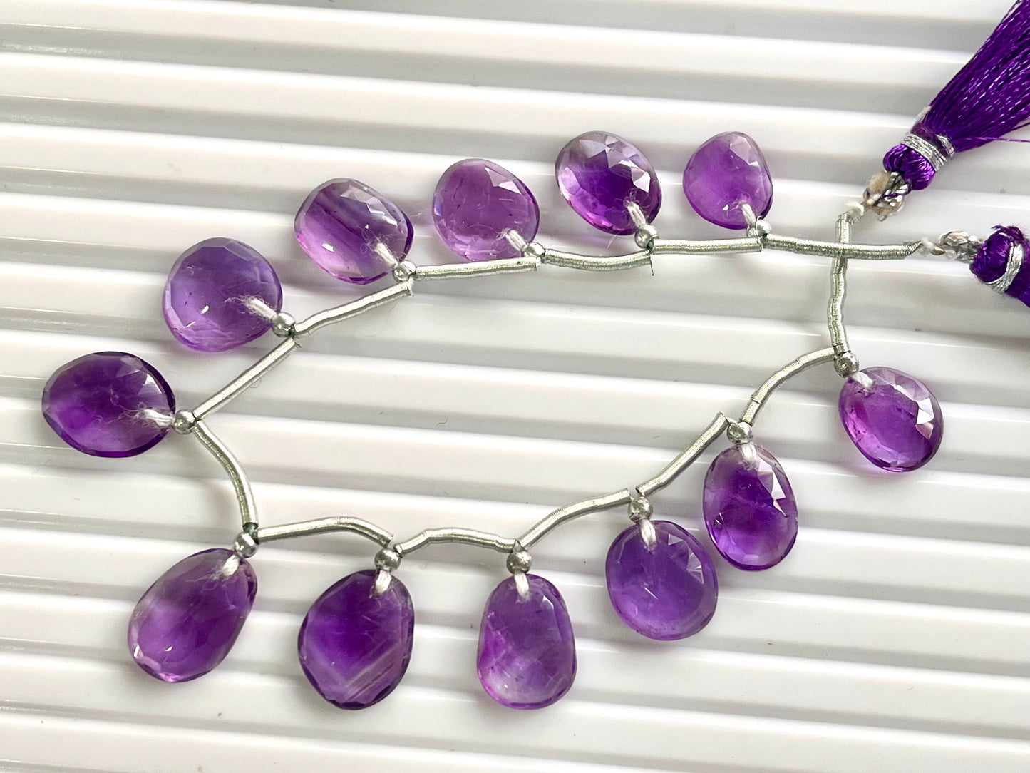 Amethyst Uneven Shape Rose Cut Briolette Beads
