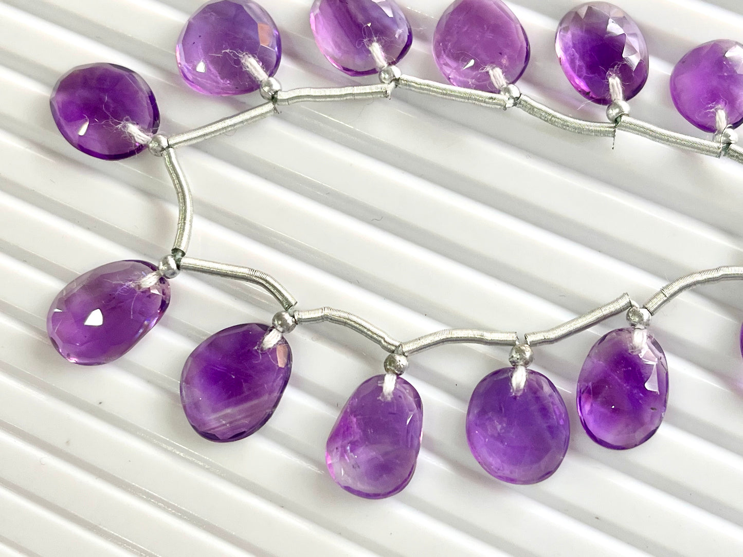 Amethyst Uneven Shape Rose Cut Briolette Beads