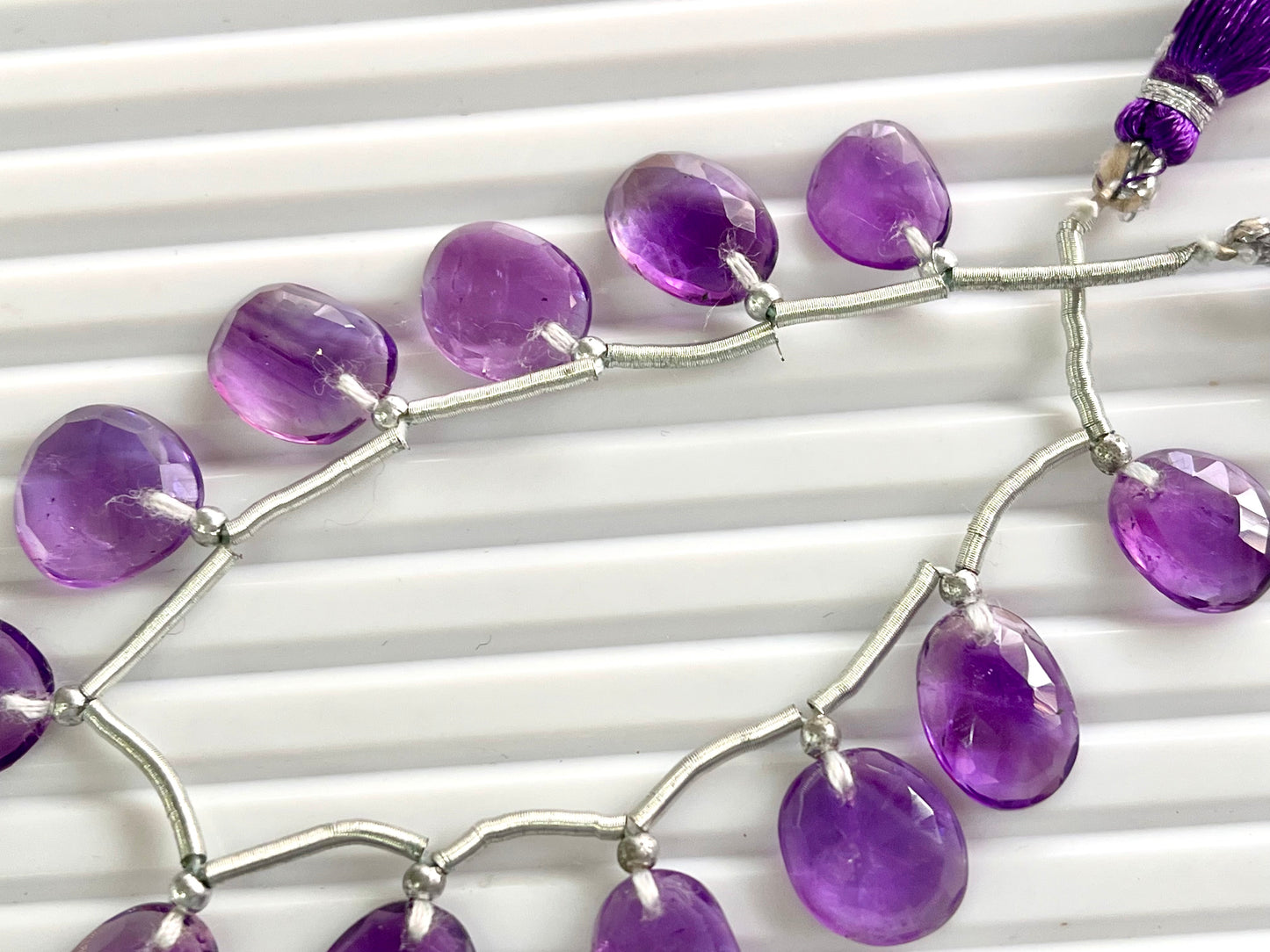 Amethyst Uneven Shape Rose Cut Briolette Beads