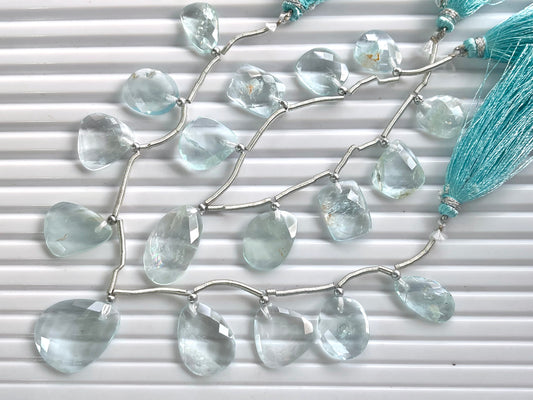 Aquamarine Uneven Shape Rose Cut Briolette Beads
