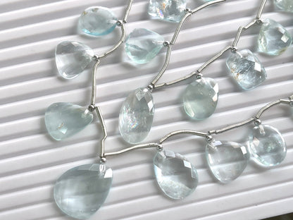 Aquamarine Uneven Shape Rose Cut Briolette Beads