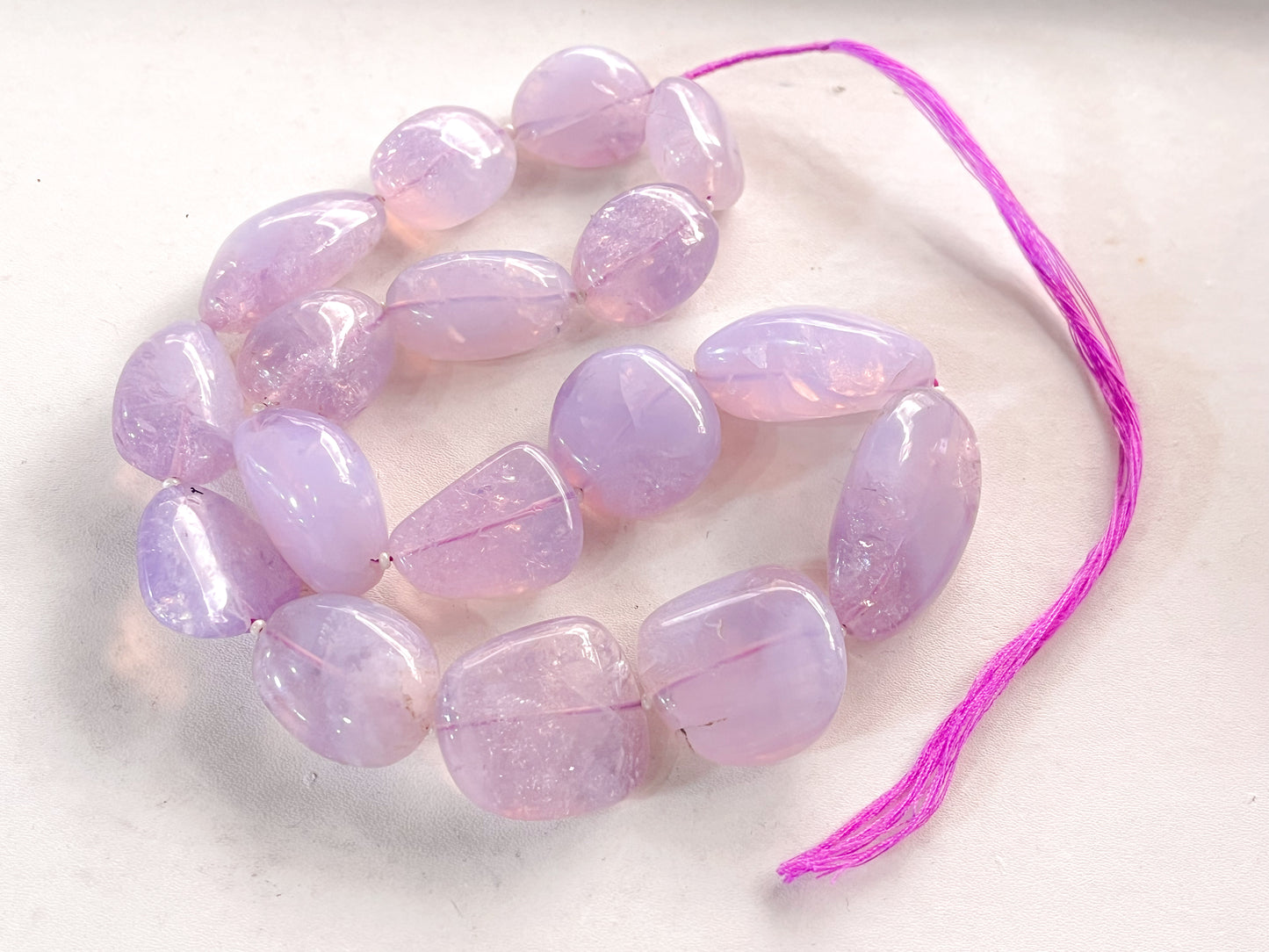 Natural Lilac Color lavender Quartz Smooth nugget shape beads