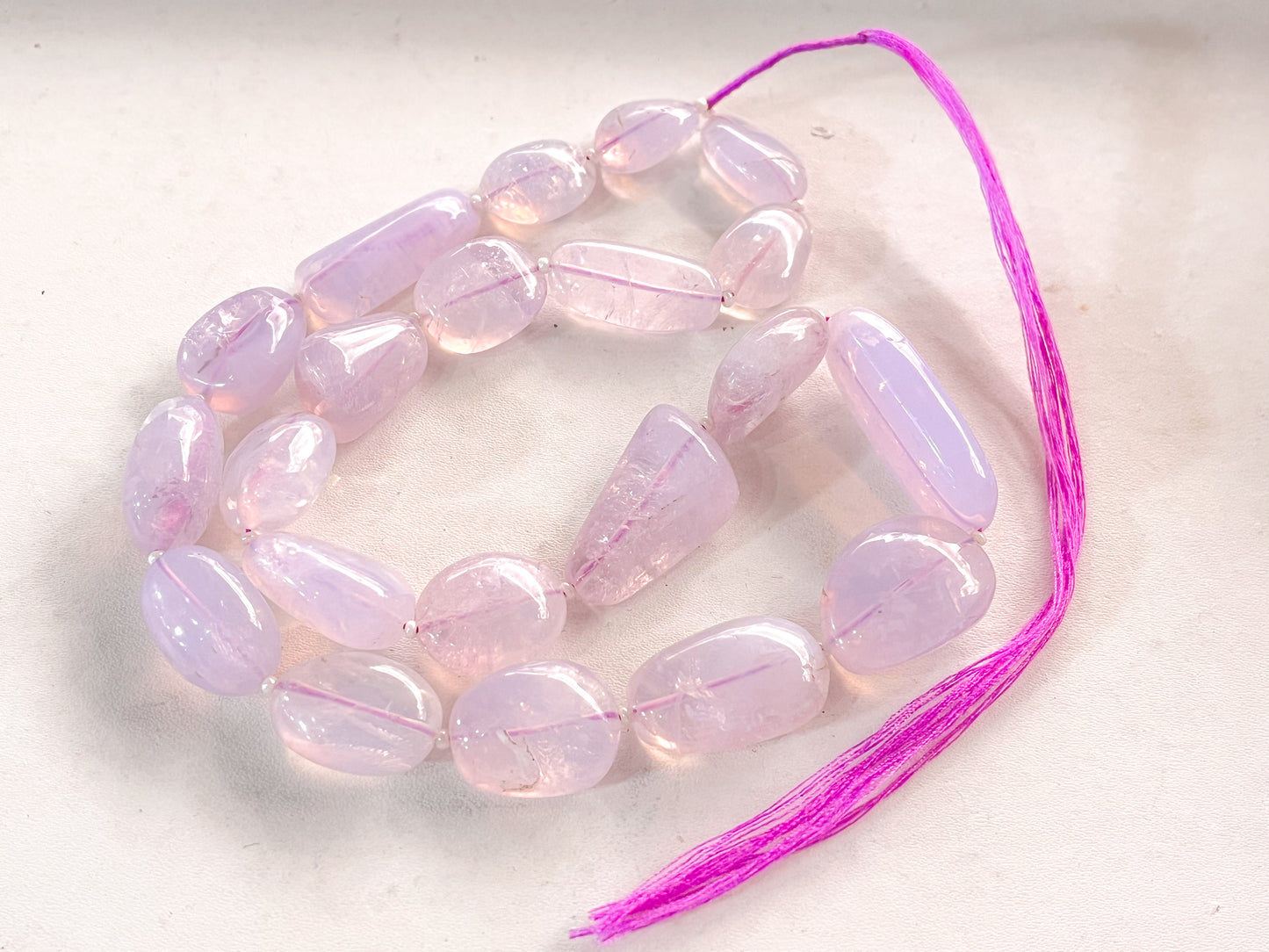 Natural Lilac Color lavender Quartz Smooth nugget shape beads