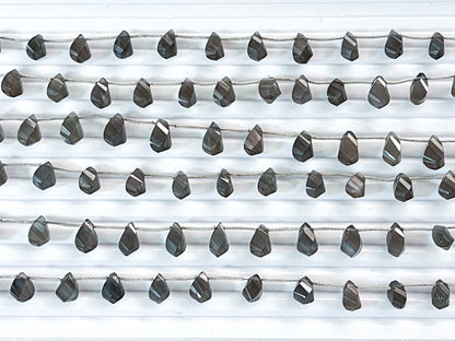 Grey moonstone twisted shape faceted Drops