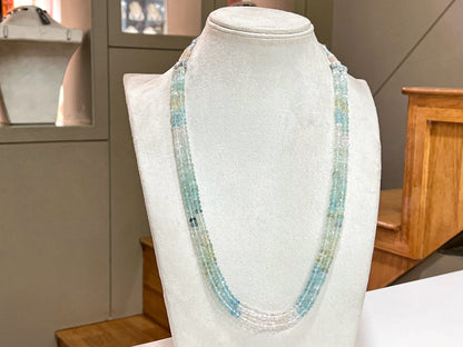 Natural Aquamarine Gemstone Beaded Necklace