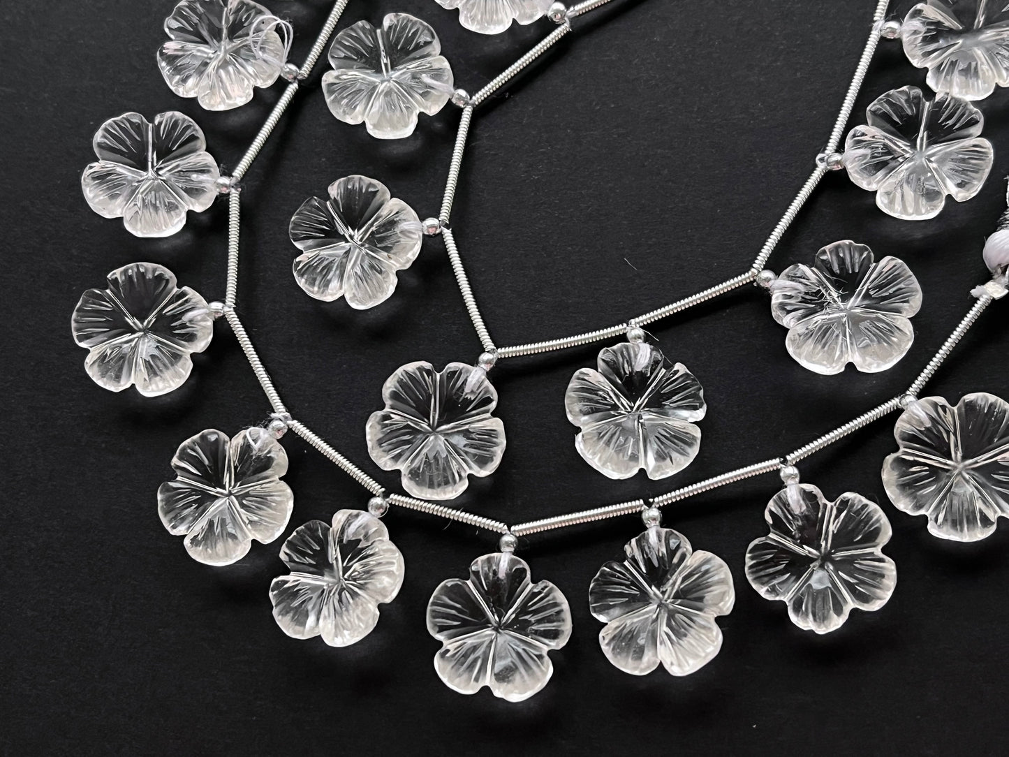 Crystal Flower Carving Beads