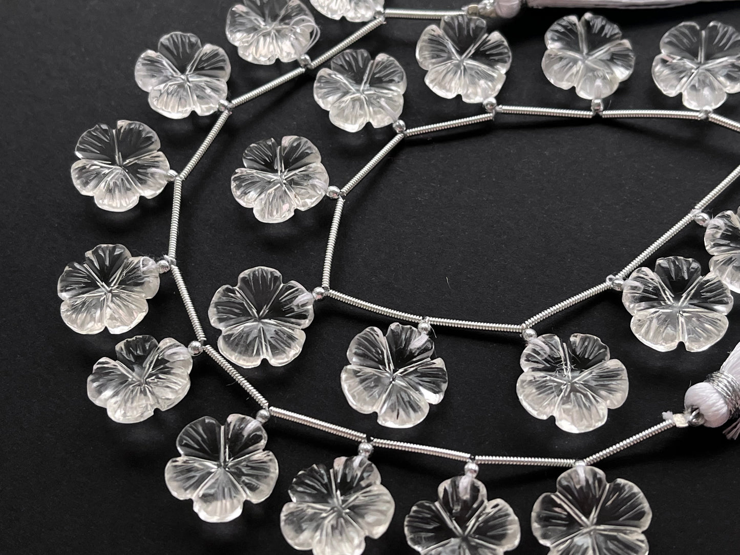 Crystal Flower Carving Beads