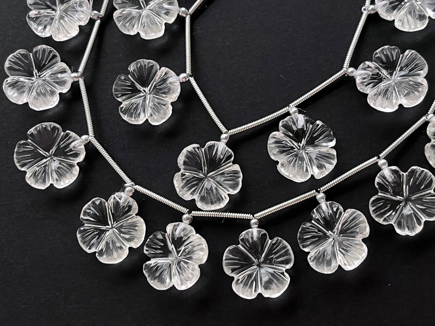 Crystal Flower Carving Beads