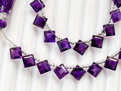 Diamond Shape! Purple Amethyst Cut stone Beads