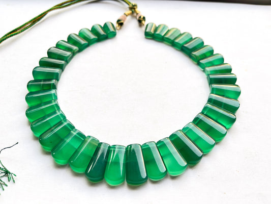 Green Onyx Bib Necklace, Cleopatra Egyptian Necklace, Fancy Beach Jewelry, Green Onyx Choker, Handmade Length Adjustable Green Onyx Necklace