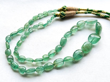 Natural Zambian Emerald Smooth Tumble Shape Beads