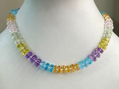 Natural Mixed Semi Precious Smooth Hexagonal Beads | Bolt Shape Beads