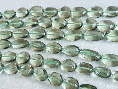 AAA Natural Green Amethyst Smooth Tumble Shape Clear Quality Beads