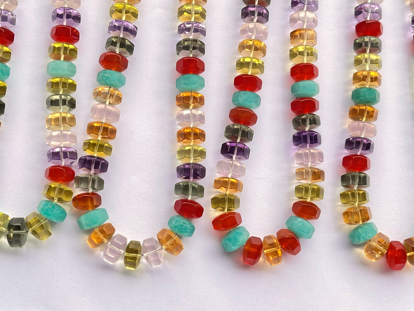Exclusive! 9MM Mix Natural Gemstone Hexagonal rondelle shape beads for Necklace making