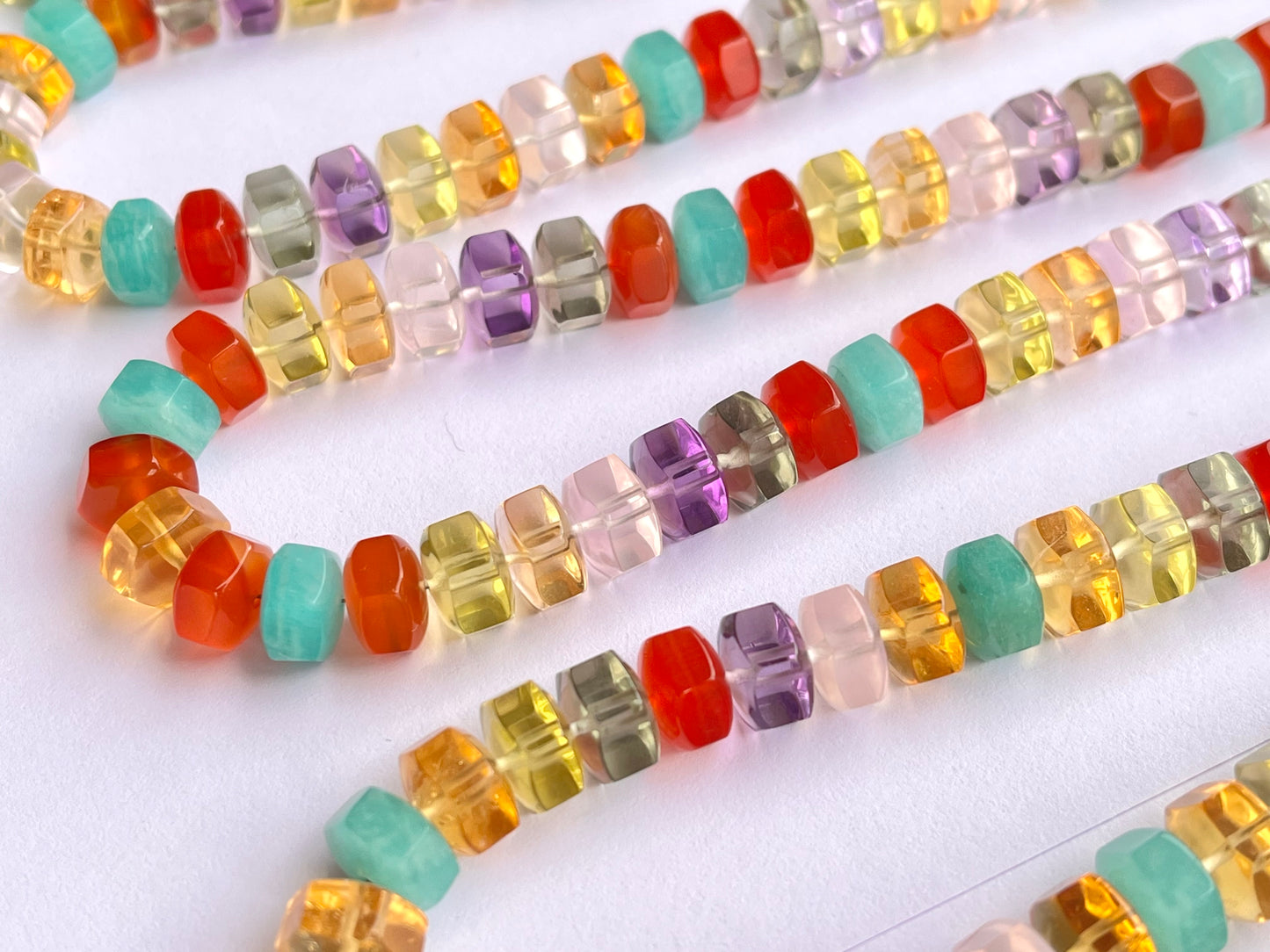Exclusive! 9MM Mix Natural Gemstone Hexagonal rondelle shape beads for Necklace making