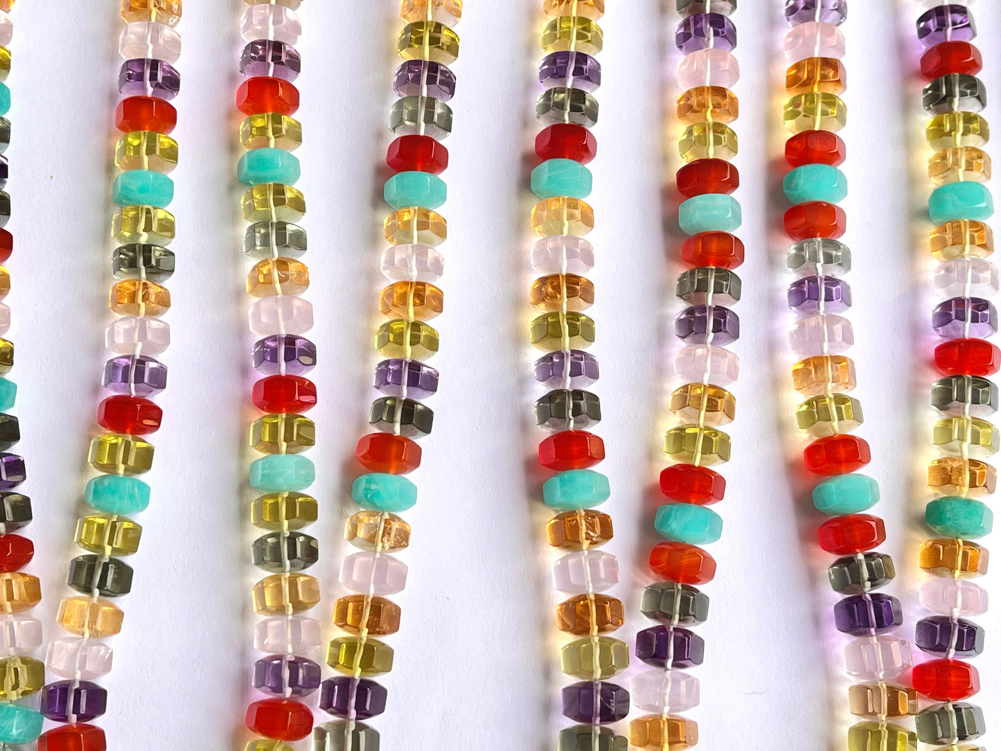 Exclusive! 9MM Mix Natural Gemstone Hexagonal rondelle shape beads for Necklace making