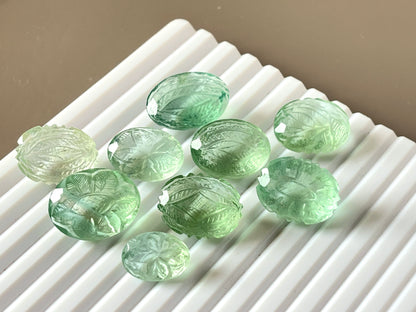 Natural Green Fluorite gemstone carved cut stone loose gemstone (sold random piece)