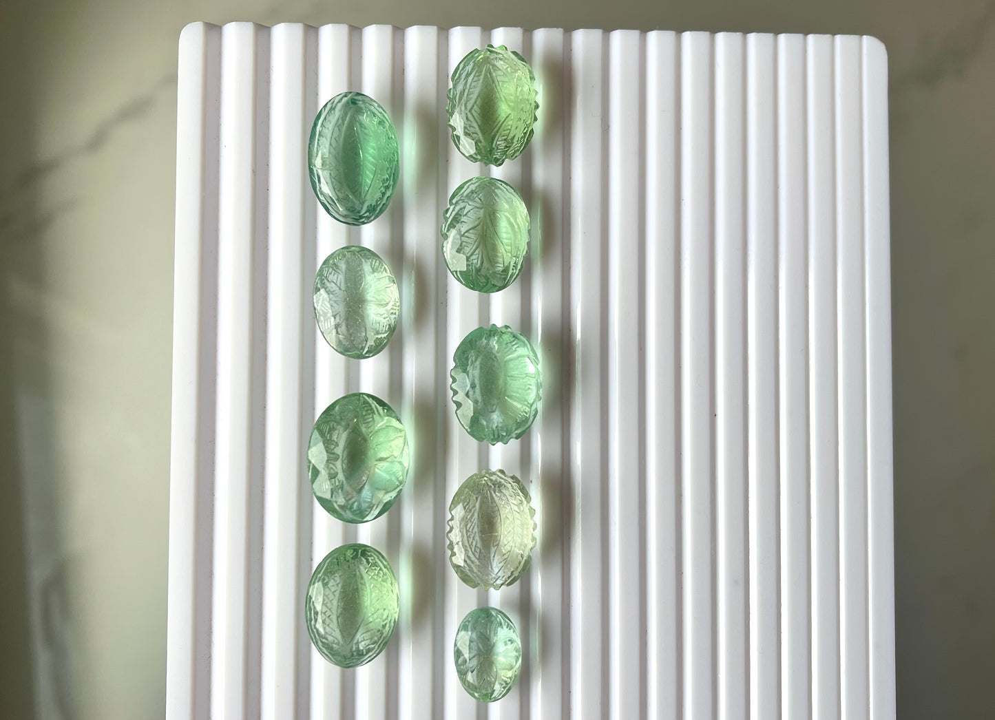 Natural Green Fluorite gemstone carved cut stone loose gemstone (sold random piece)