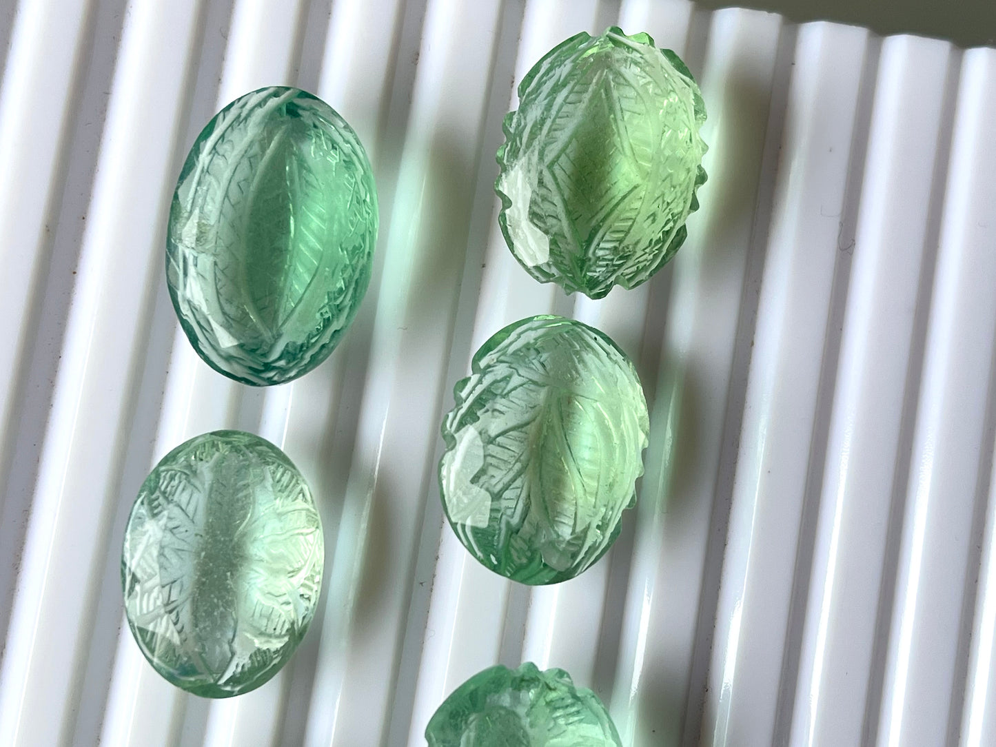 Natural Green Fluorite gemstone carved cut stone loose gemstone (sold random piece)