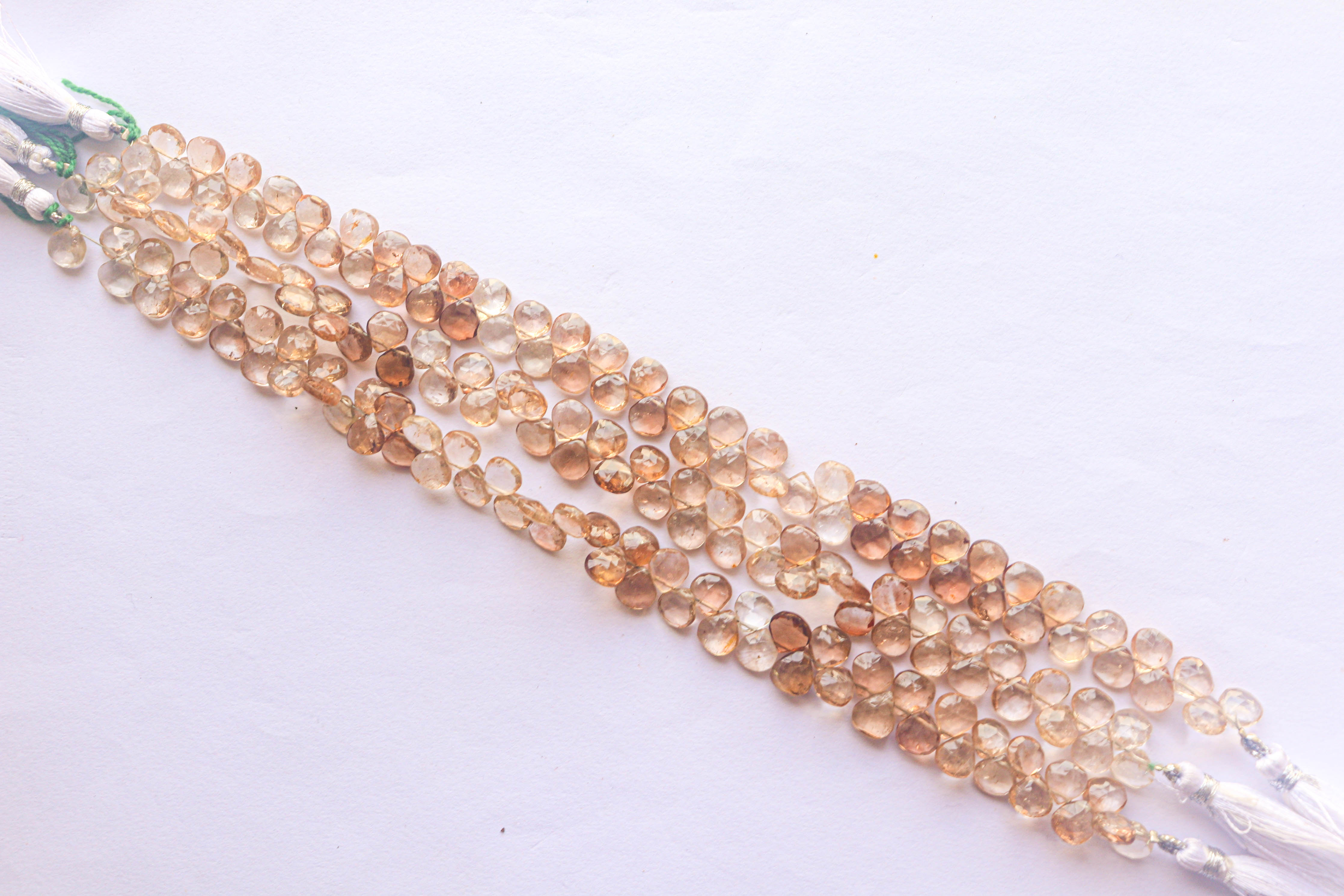 Imperial Topaz Faceted Heart Briolette Beadsforyourjewelry