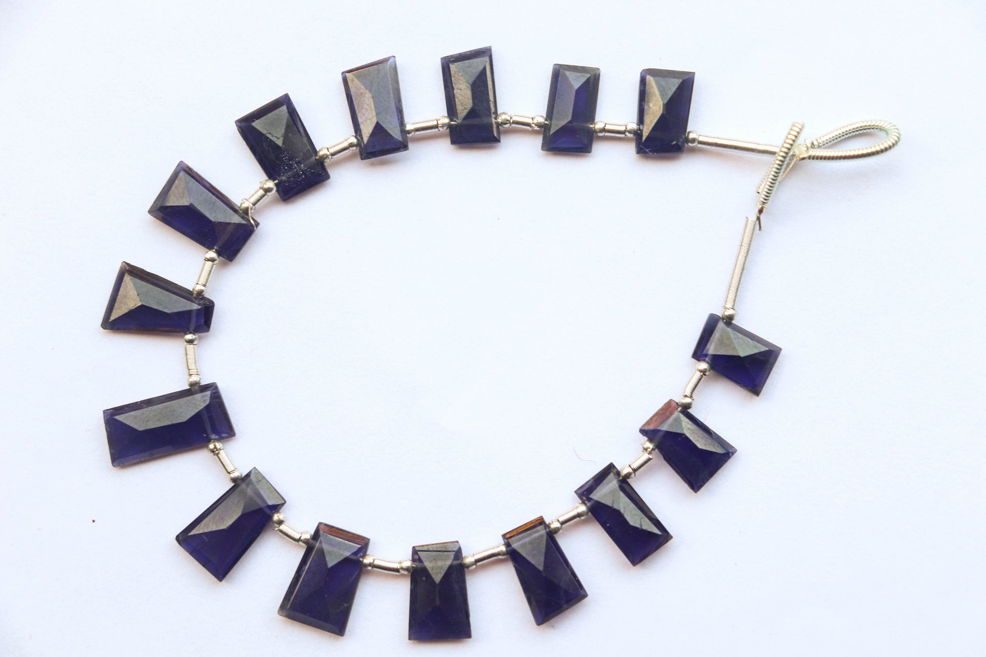Iolite Faceted Rectangle Shape Drops | 5x11mm to 5x20mm | 15 Pieces | Natural Gemstone Beads for jewelry making | Beadsforyourjewellery Beadsforyourjewelry