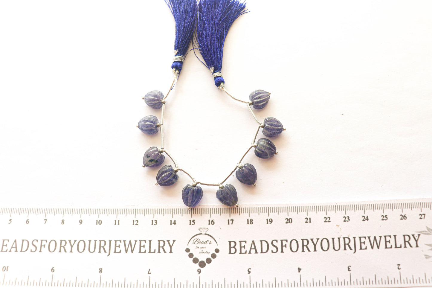 Iolite Heart Shape Carved beads Beadsforyourjewelry