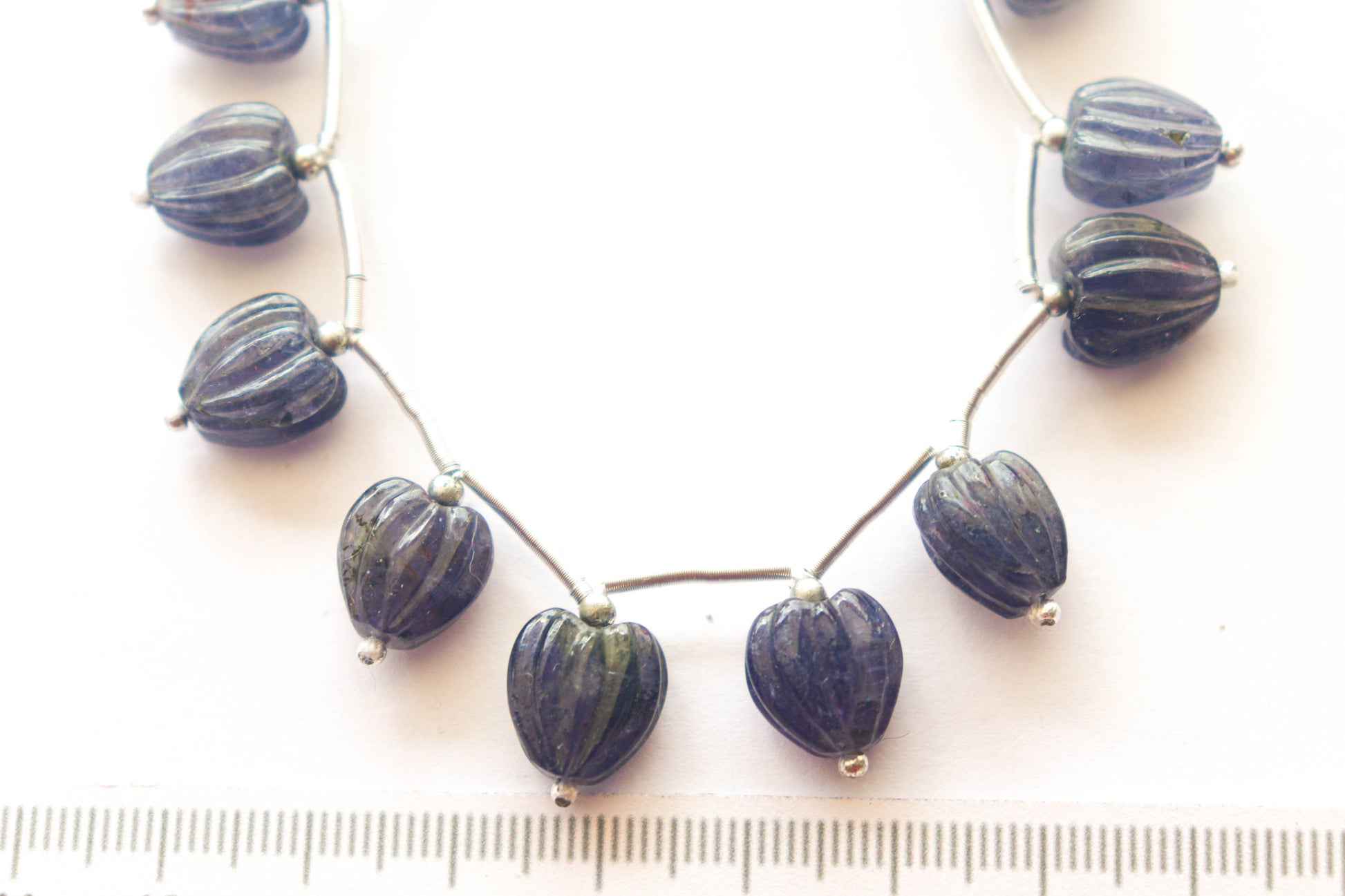 Iolite Heart Shape Carved beads Beadsforyourjewelry