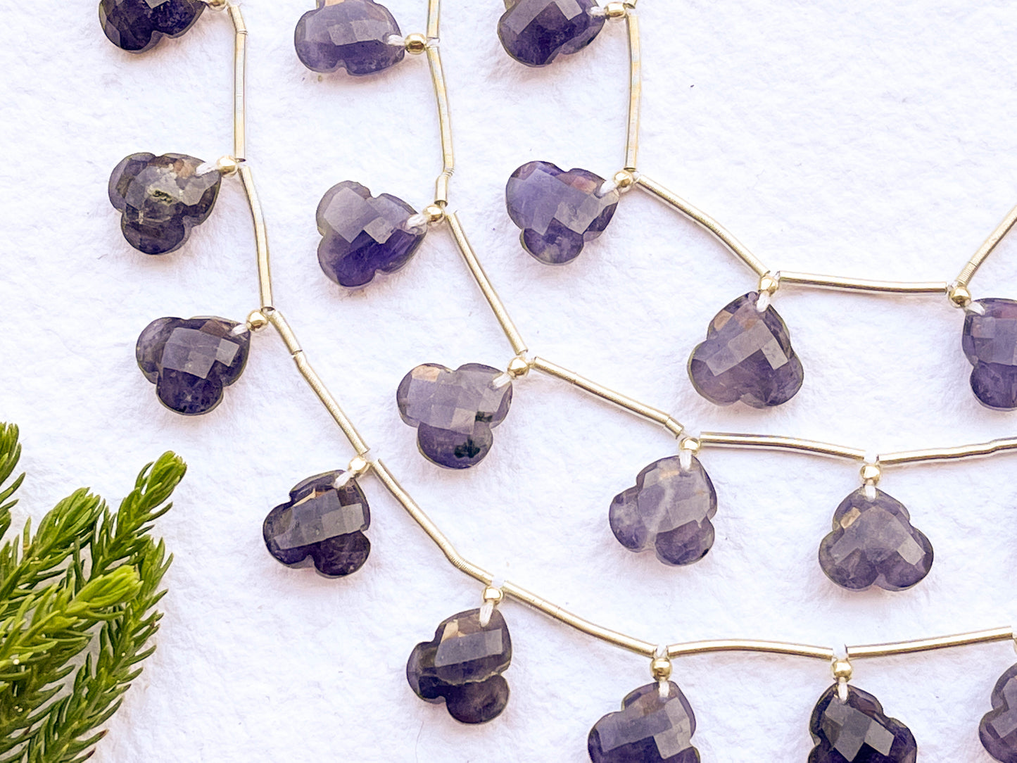 Iolite Trio Flower Shape Faceted Beads Beadsforyourjewelry