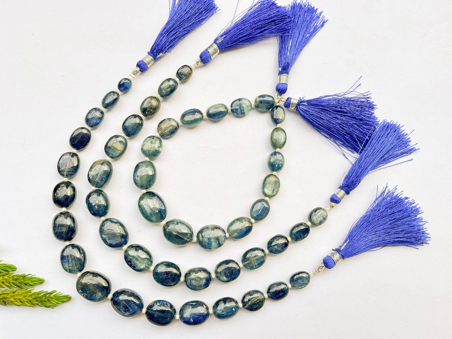 KYANITE Oval Shape Beads, Kyanite Beads, Natural Kyanite Gemstone Beads, 7x9mm to 12x15mm, 8 Inch String, 16 Pieces Beadsforyourjewelry