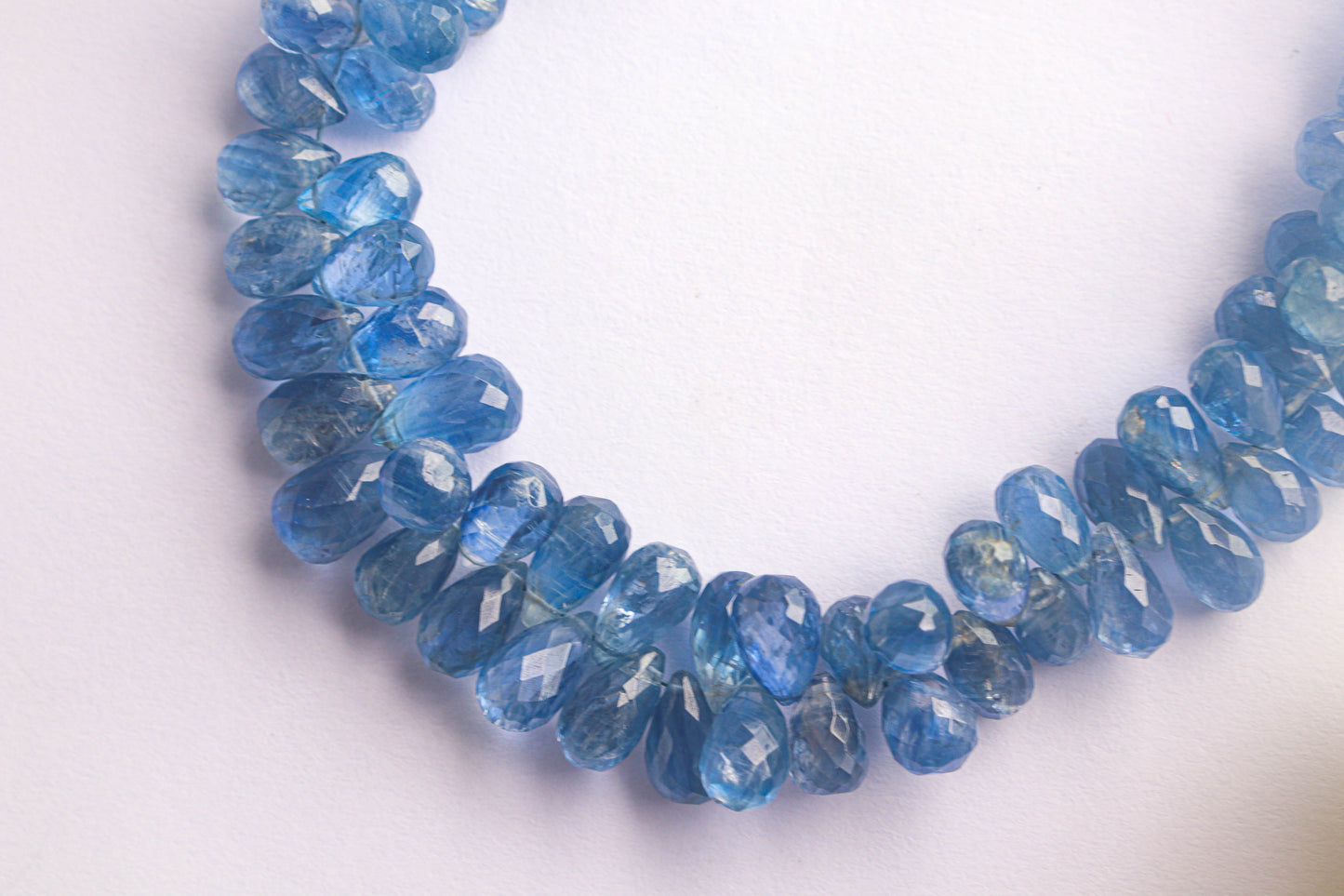 Kyanite Faceted Drop Shape | 4x8mm to 6x10mm | 90 Pieces Full Strand | 9 Inch | Natural Good Quality Kyanite | Beadsforyourjewellery Beadsforyourjewelry