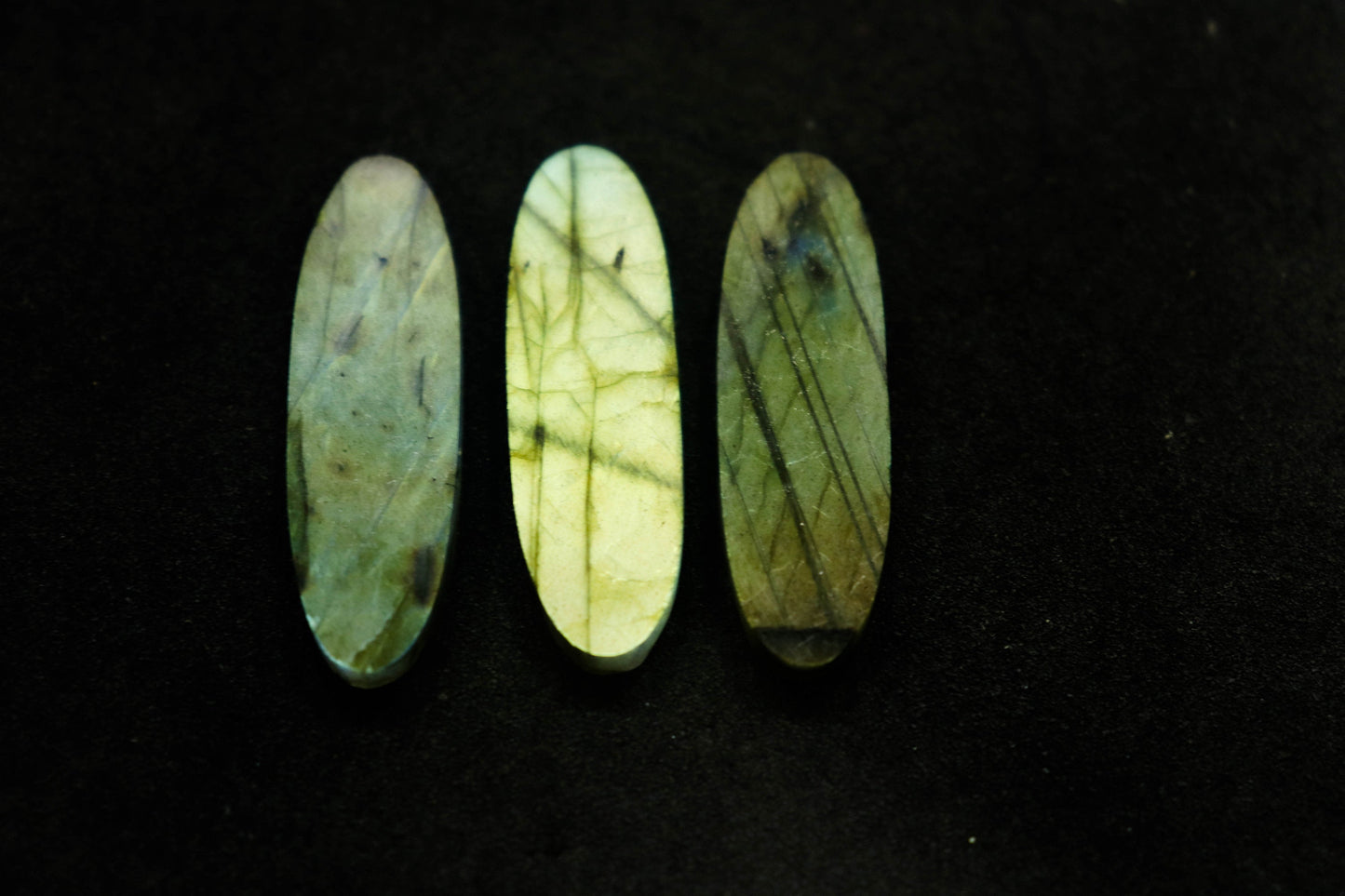 LABRADORITE Cabochon Oval Shape | 11x35mm | 3 Pieces | Natural Gemstone Beads for Jewelry Making Beadsforyourjewelry
