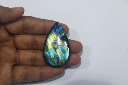 Labradorite Cabochon Pear Shape | 30x50mm | Excellent flash and Quality For Pendant Making | Natural Labradorite Gemstone Beadsforyourjewelry