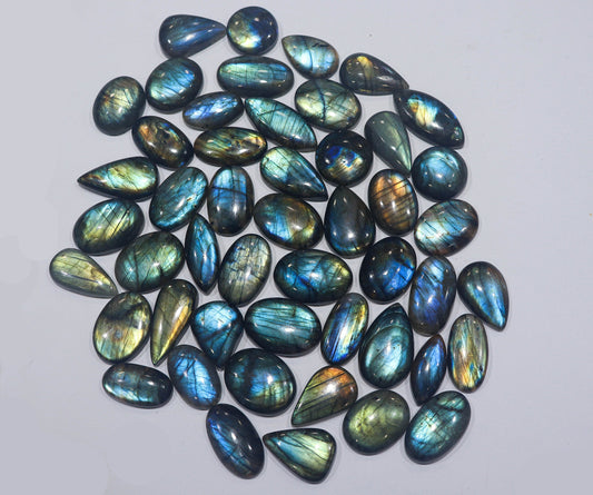 Labradorite Cabochons Wholesale Lot Mix Shape | 1400 Carats Lot | Excellent flash | 13x27mm to 20x35mm | Gemstone Beads for jewelry making Beadsforyourjewelry