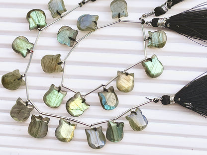 Labradorite Cat Shape Faceted Briolette Beads Beadsforyourjewelry