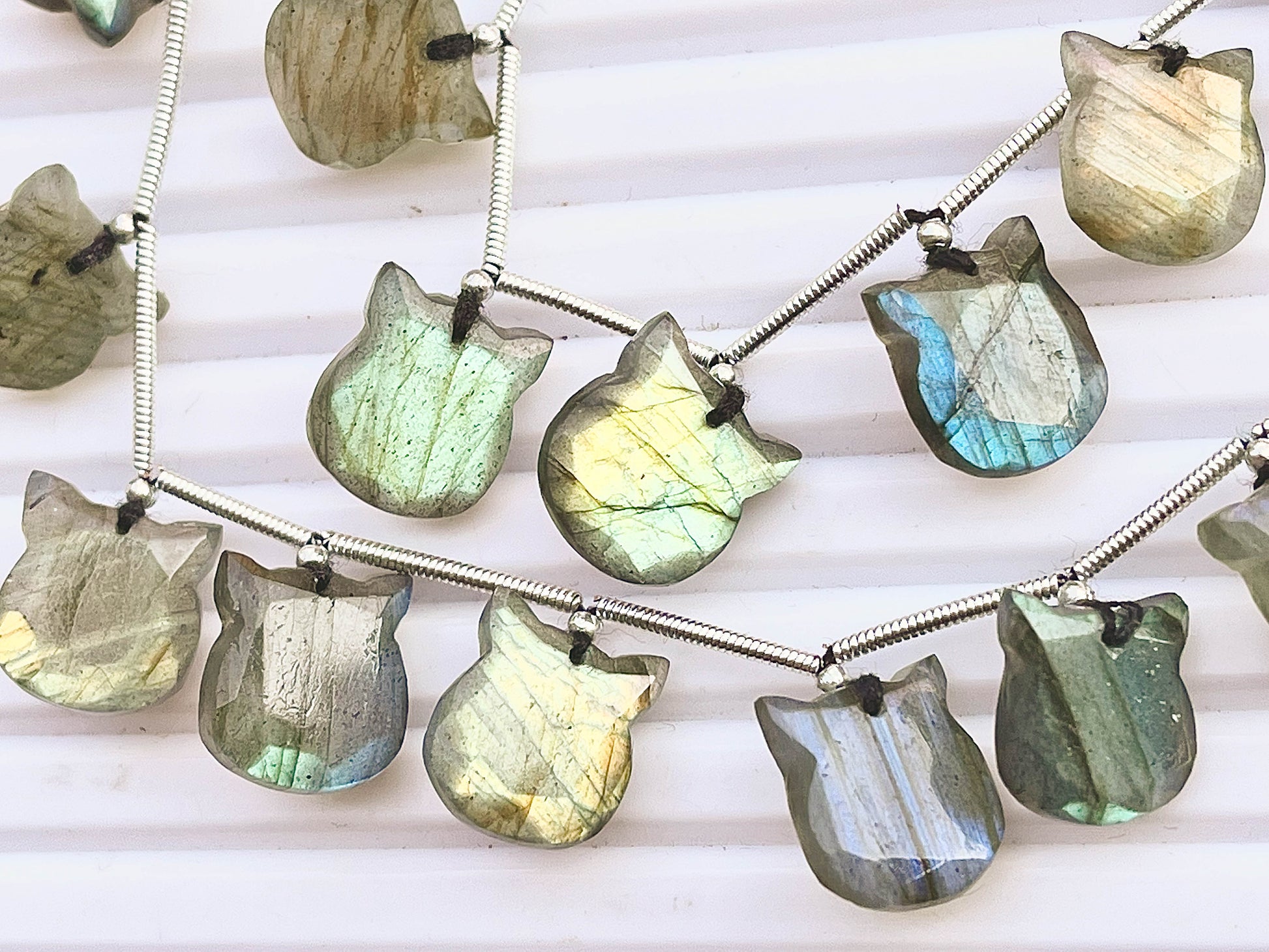 Labradorite Cat Shape Faceted Briolette Beads Beadsforyourjewelry