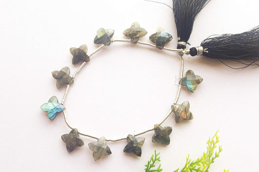 Labradorite Fancy Flower Shape | 14x14mm | 10 Pieces | 7 inch String | Natural Gemstone | Beadsforyourjewellery Beadsforyourjewelry