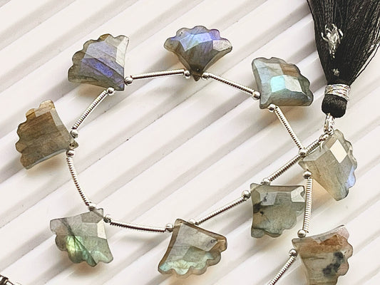 Labradorite Fancy Shape Beads | 12x14mm | 12 Pieces | 8 inch String | Natural Gemstone | Beadsforyourjewellery Beadsforyourjewelry