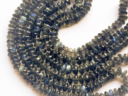 Labradorite Micro Faceted German Cut Rondelle Beads Beadsforyourjewelry