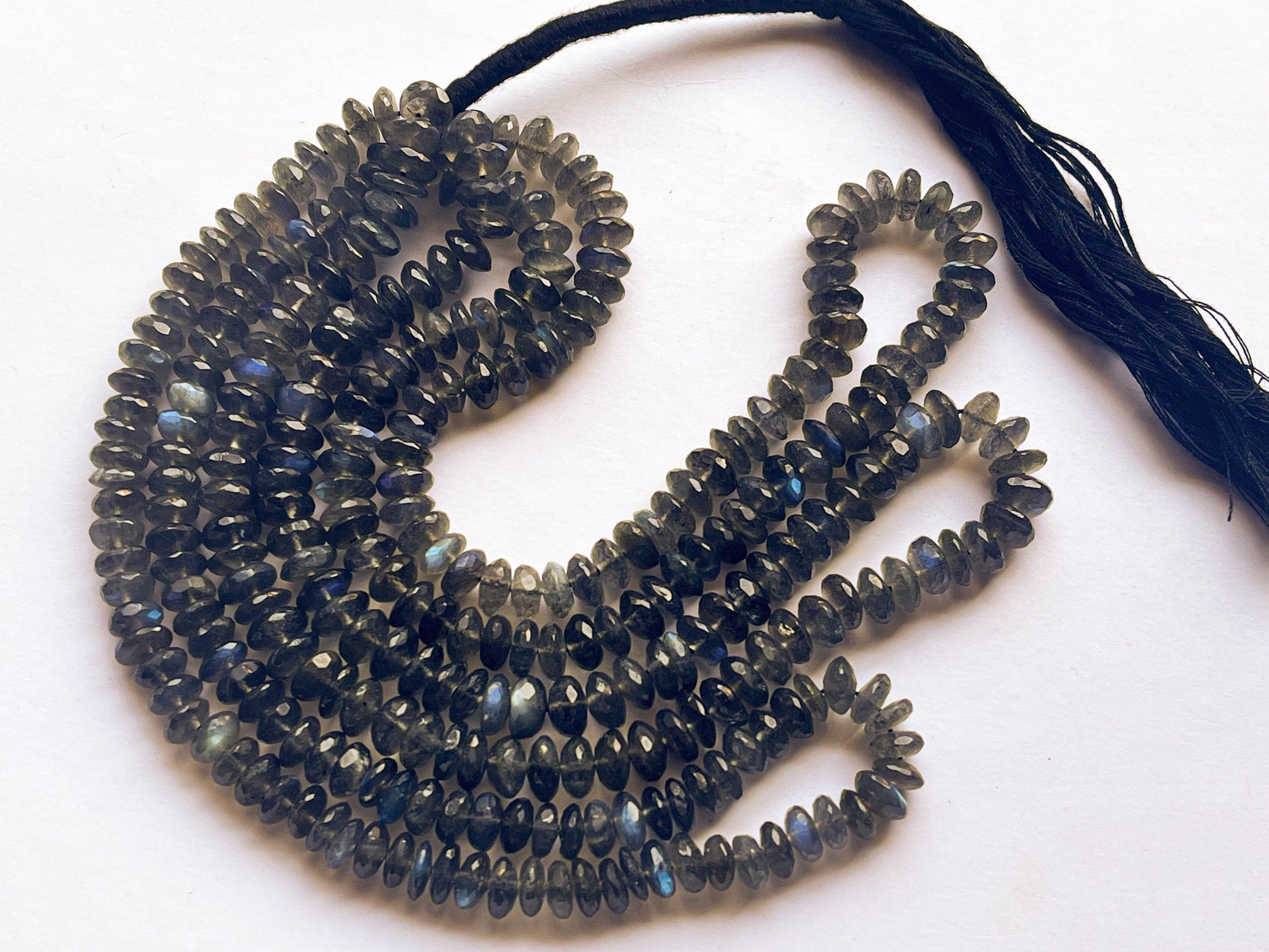 Labradorite Micro Faceted German Cut Rondelle Beads Beadsforyourjewelry