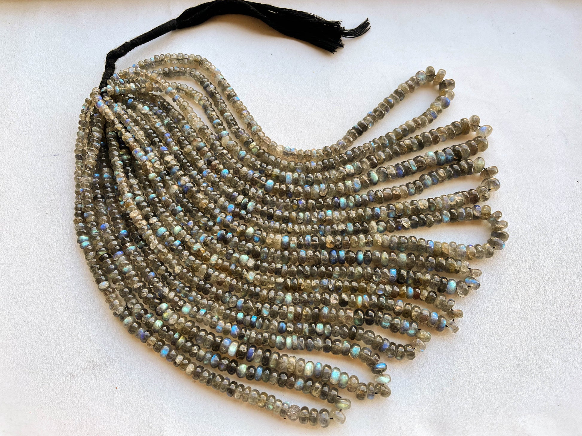 Labradorite Rondelle Beads, Labradorite Beads, Labradorite Smooth Rondelle Beads, Natural Labradorite Gemstone beads for jewelry Beadsforyourjewelry
