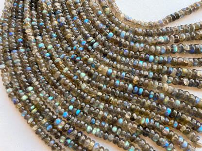 Labradorite Rondelle Beads, Labradorite Beads, Labradorite Smooth Rondelle Beads, Natural Labradorite Gemstone beads for jewelry Beadsforyourjewelry