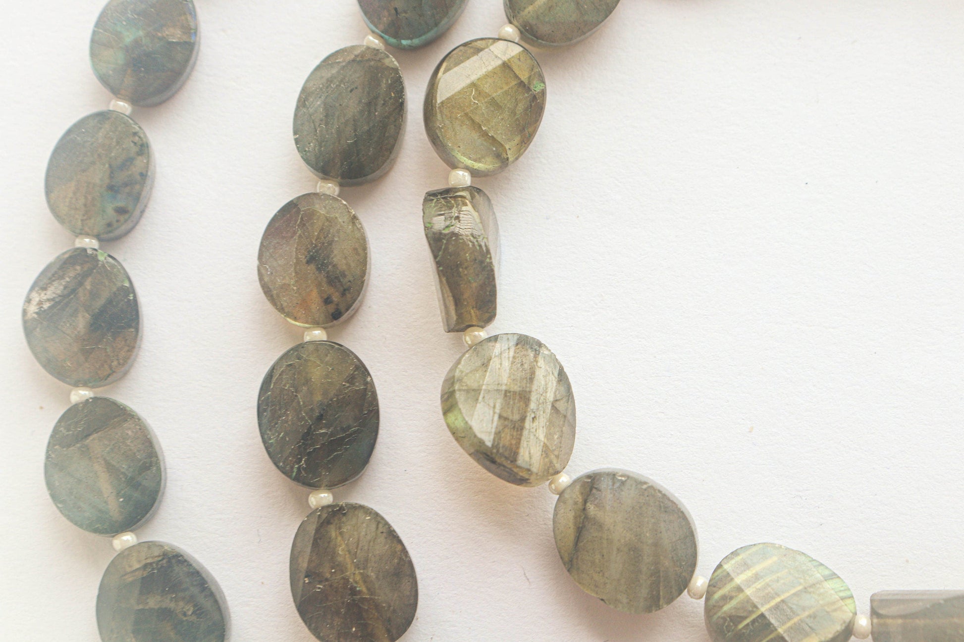 Labradorite Twisted Oval Shape Faceted Beads | 7 Inch String | Natural Labradorite | 14 Pieces String | Beadsforyourjewelry Beadsforyourjewelry