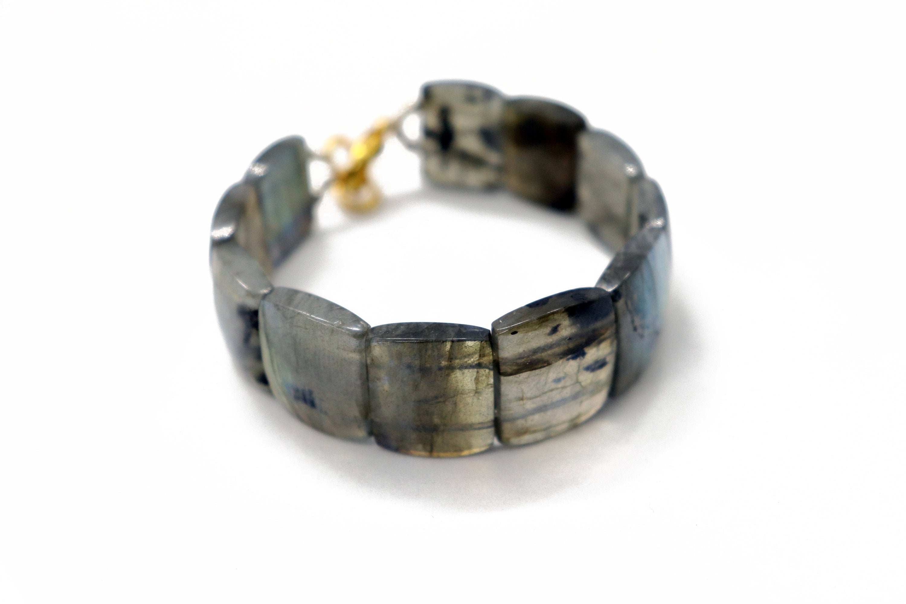 Labradorite gemstone Bracelet with Blue and Yellow Flash, Labradorite Bracelet, Gemstone bracelet gift for her, gift for him 6 inch Beadsforyourjewelry