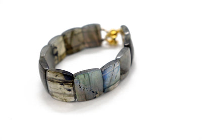 Labradorite gemstone Bracelet with Blue and Yellow Flash, Labradorite Bracelet, Gemstone bracelet gift for her, gift for him 6 inch Beadsforyourjewelry