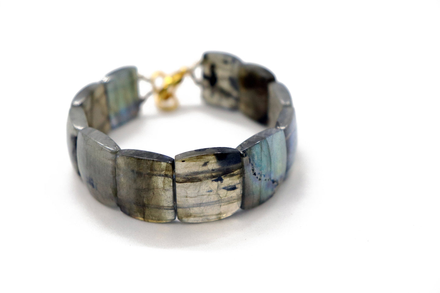 Labradorite gemstone Bracelet with Blue and Yellow Flash, Labradorite Bracelet, Gemstone bracelet gift for her, gift for him 6 inch Beadsforyourjewelry