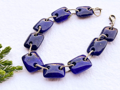 Lapis Lazuli Baguette Cushion Shape Double Hole Beads Beadsforyourjewelry