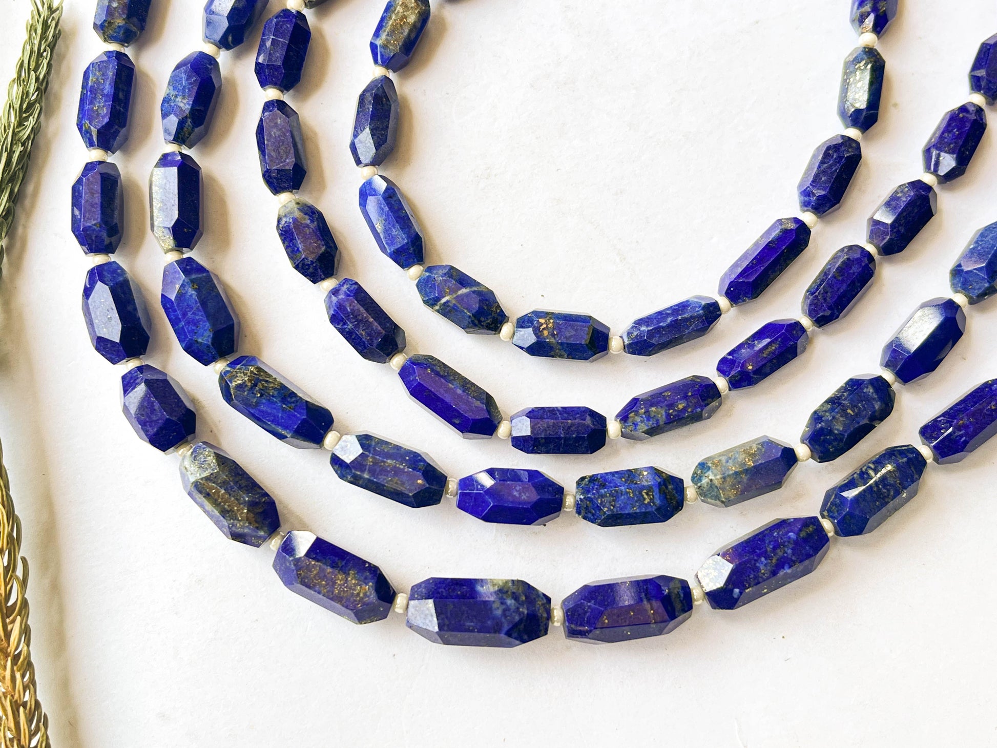Lapis Lazuli Beads Uneven Faceted Tumble Shape Beadsforyourjewelry